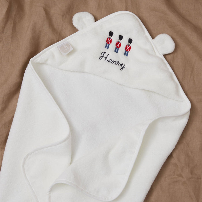 Personalised Soldier Ivory Hooded Towel