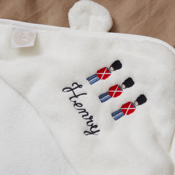 Personalised Soldier Ivory Hooded Towel
