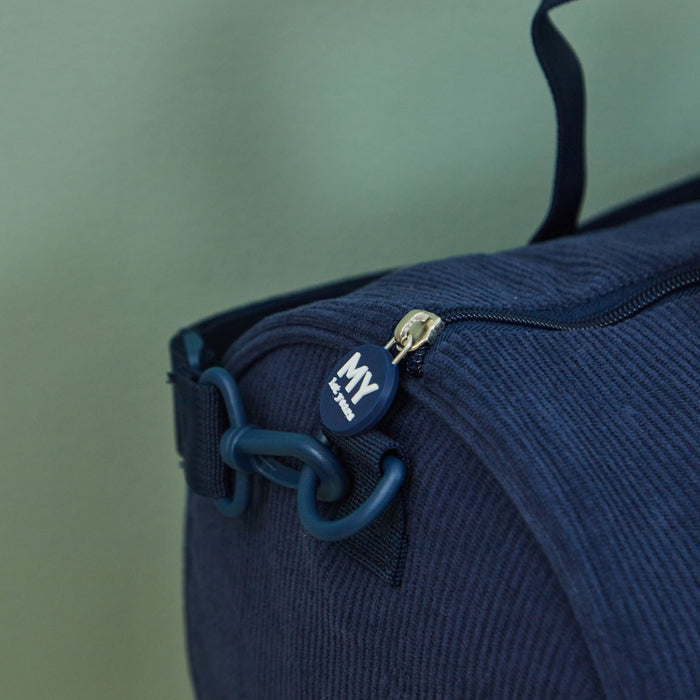 Personalised Space Rocket Navy Cord Barrel Bag