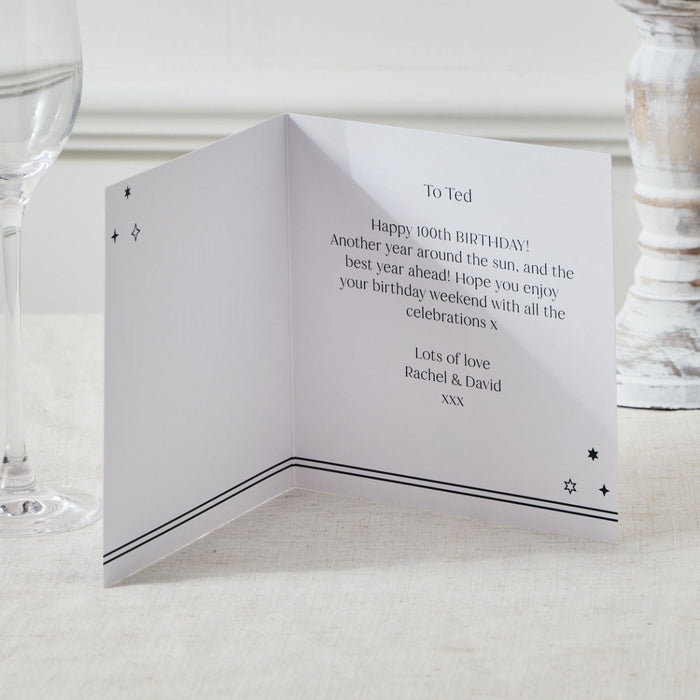 Personalised Sparkle 100th Birthday Card