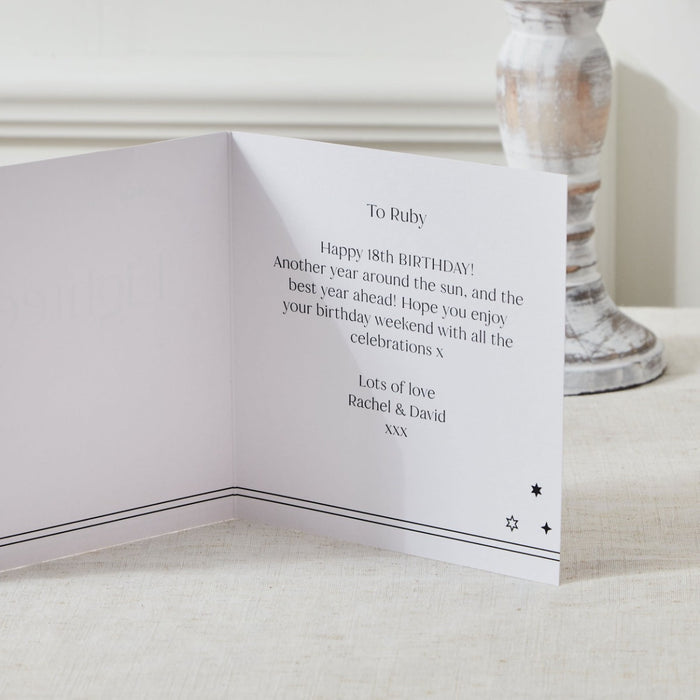 Personalised Sparkle 18th Birthday Card