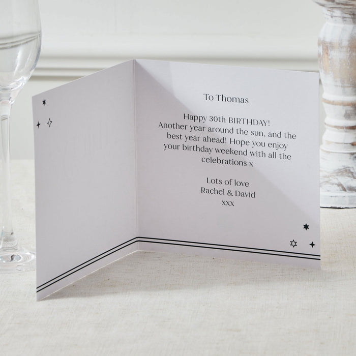 Personalised Sparkle 30th Birthday Card