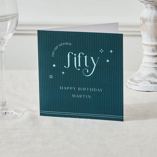 Personalised Sparkle 50th Birthday Card