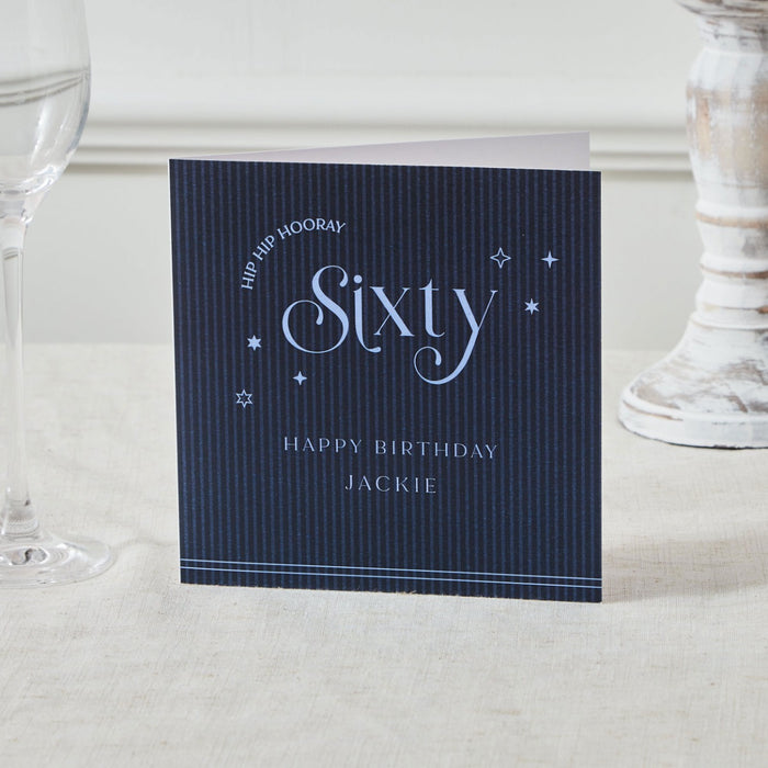Personalised Sparkle 60th Birthday Card