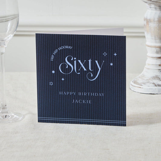 Personalised Sparkle 60th Birthday Card