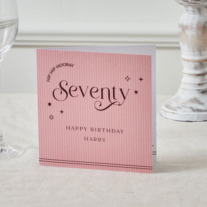 Personalised Sparkle 70th Birthday Card