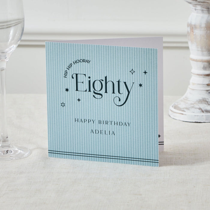 Personalised Sparkle 80th Birthday Card