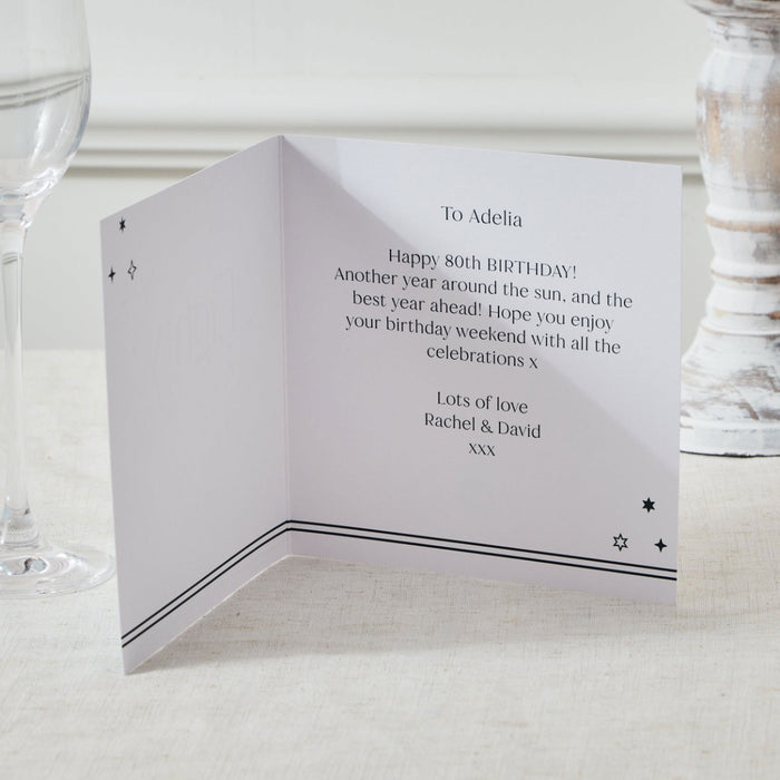 Personalised Sparkle 80th Birthday Card