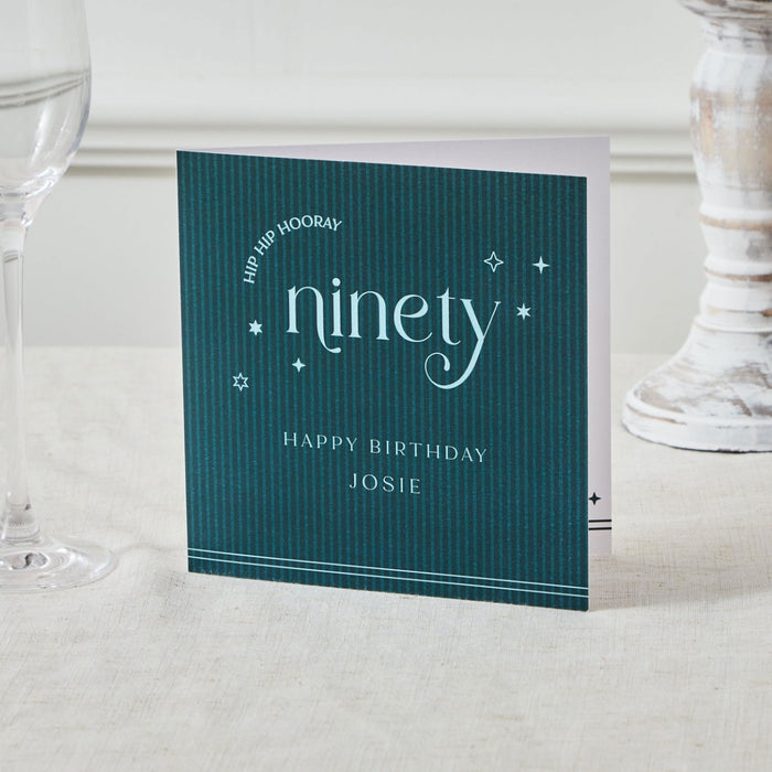 Personalised Sparkle 90th Birthday Card
