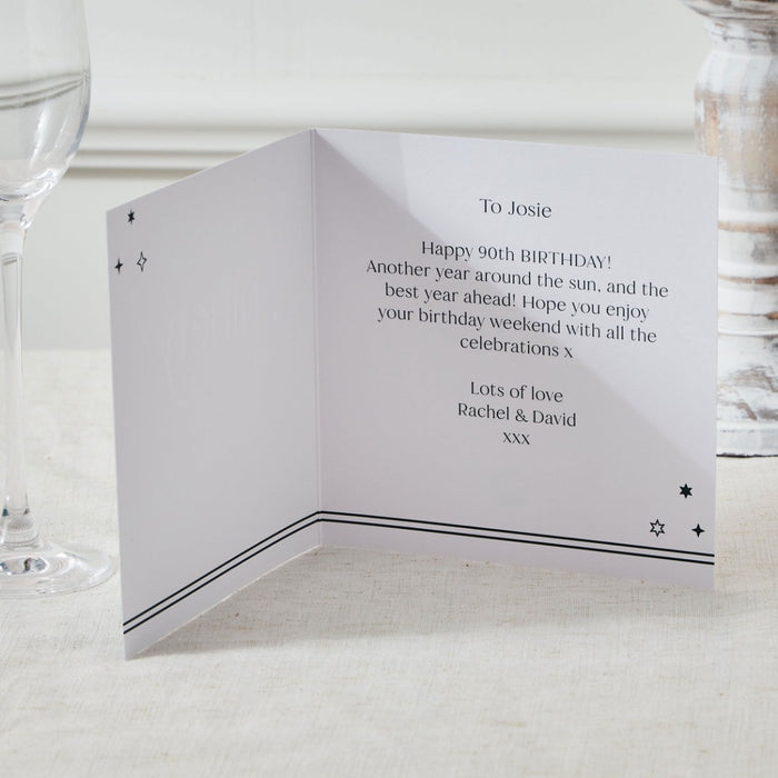 Personalised Sparkle 90th Birthday Card