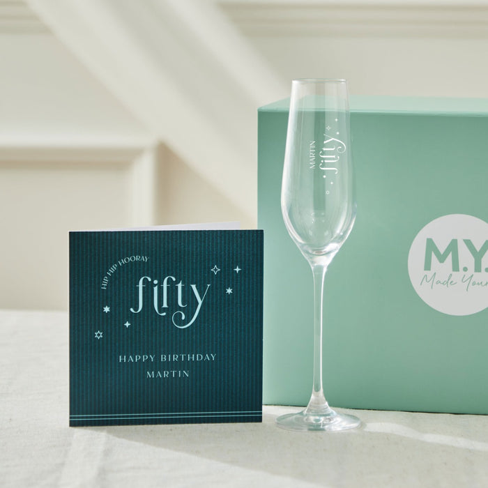 Personalised Sparkle Birthday Flute & Card Gift Set