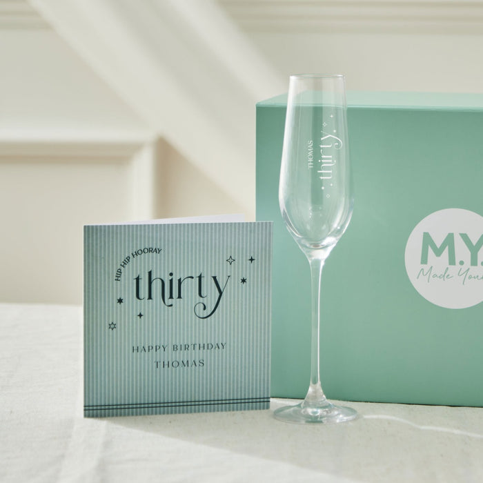 Personalised Sparkle Birthday Flute & Card Gift Set