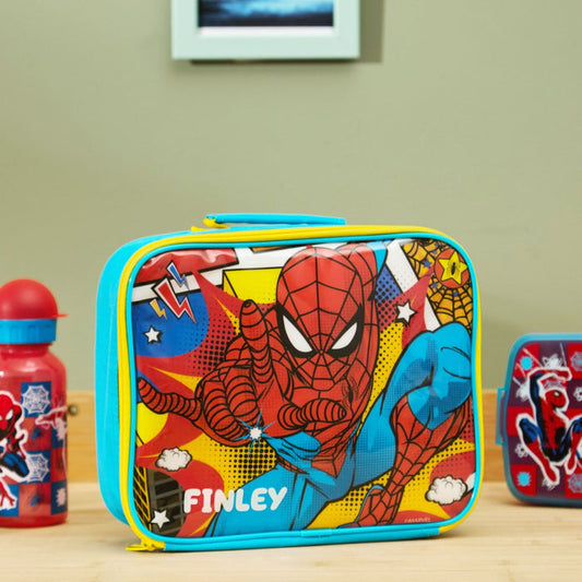Personalised Spiderman Arachnid Grid Rectangular Insulated Lunch Bag