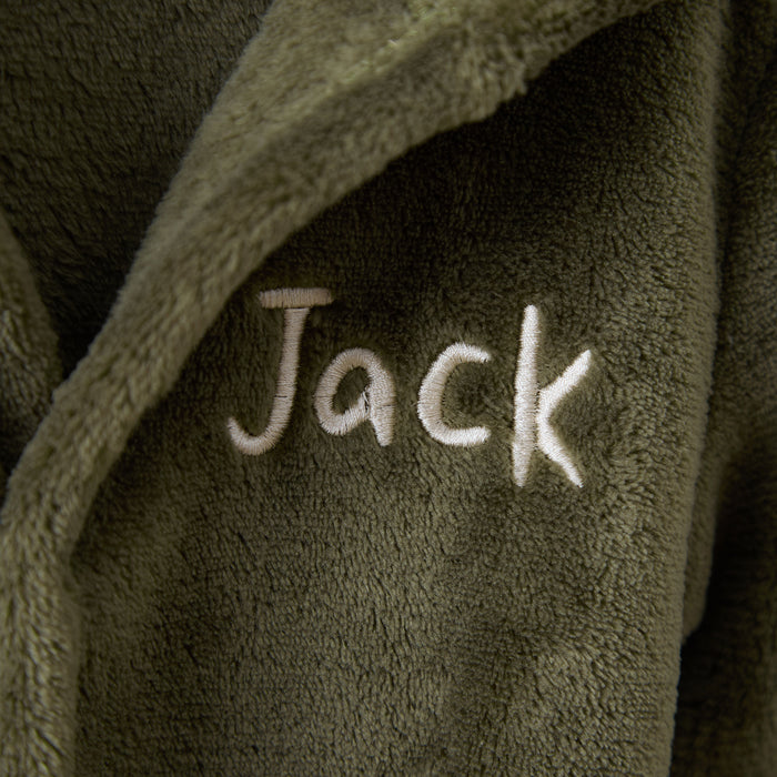 Personalised Spruce Green Fleece Robe