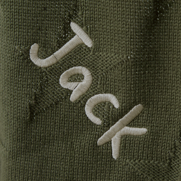 Personalised Spruce Green Jacquard Blanket