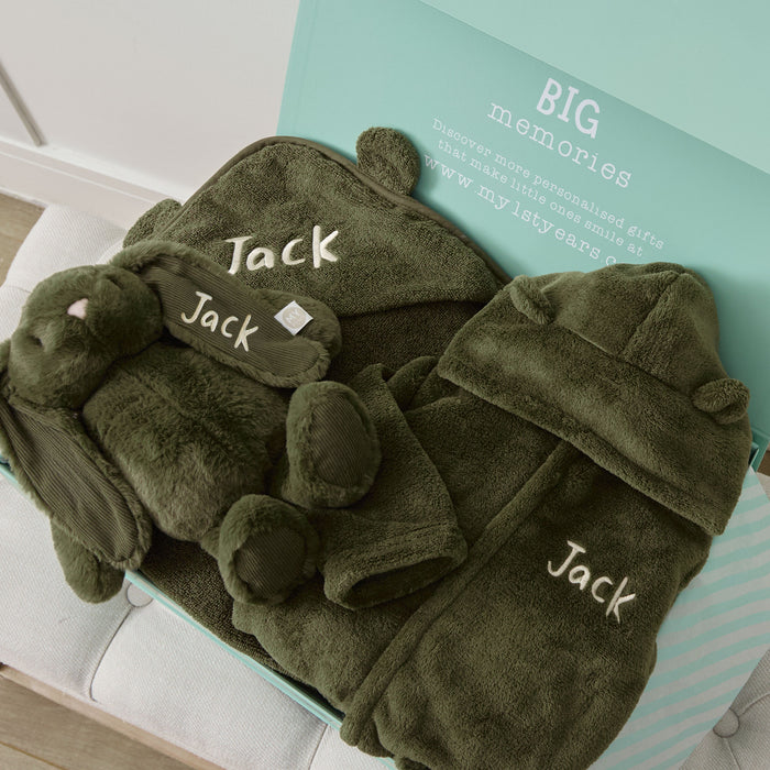 Personalised Spruce Splash, Snuggle and Cuddle Gift Set