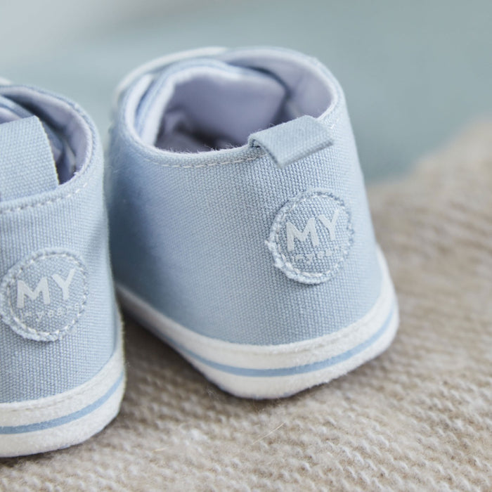 Personalised Star Blue Baby High Top Trainers