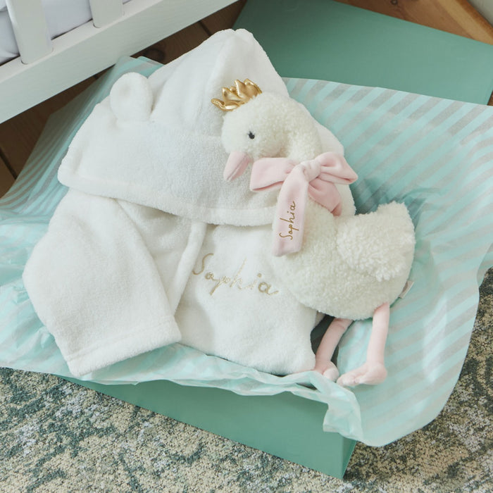 Personalised Swan Snuggle and Cuddle Gift Set