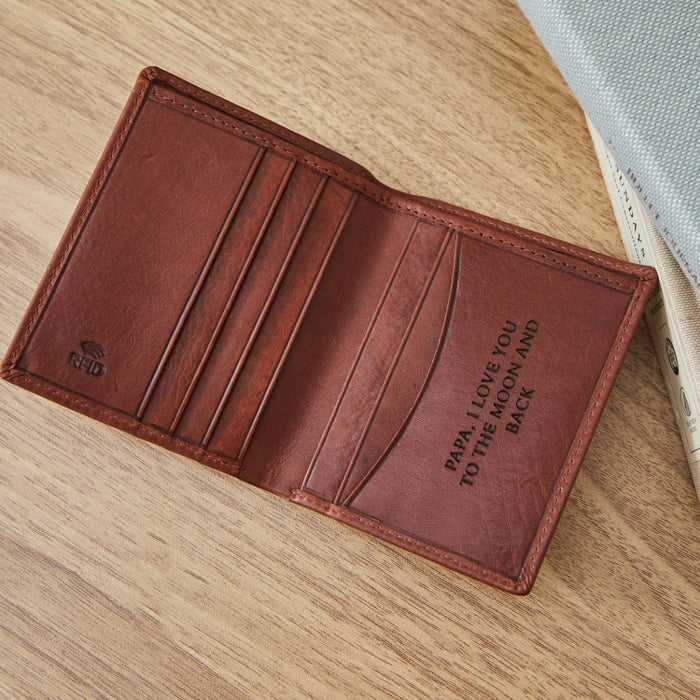 Personalised Tan Leather Wallet