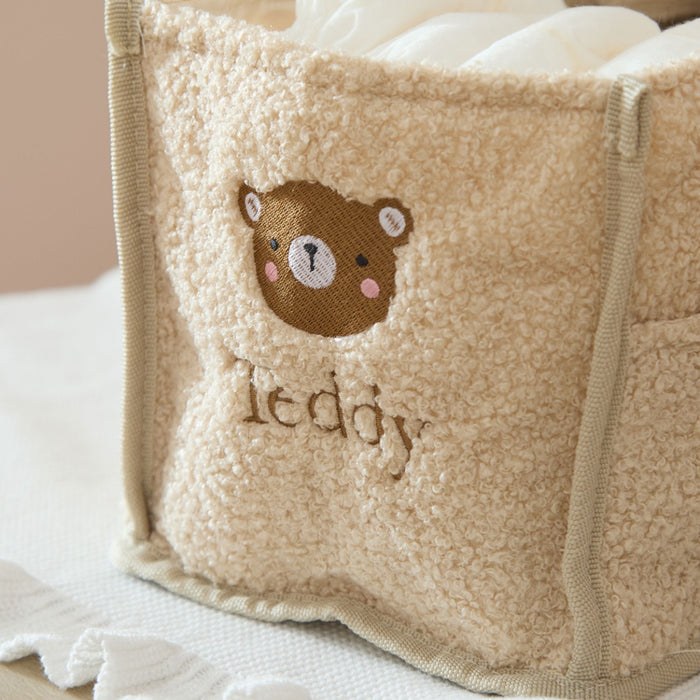 Personalised Teddy Bear Face Borg Nappy Caddy