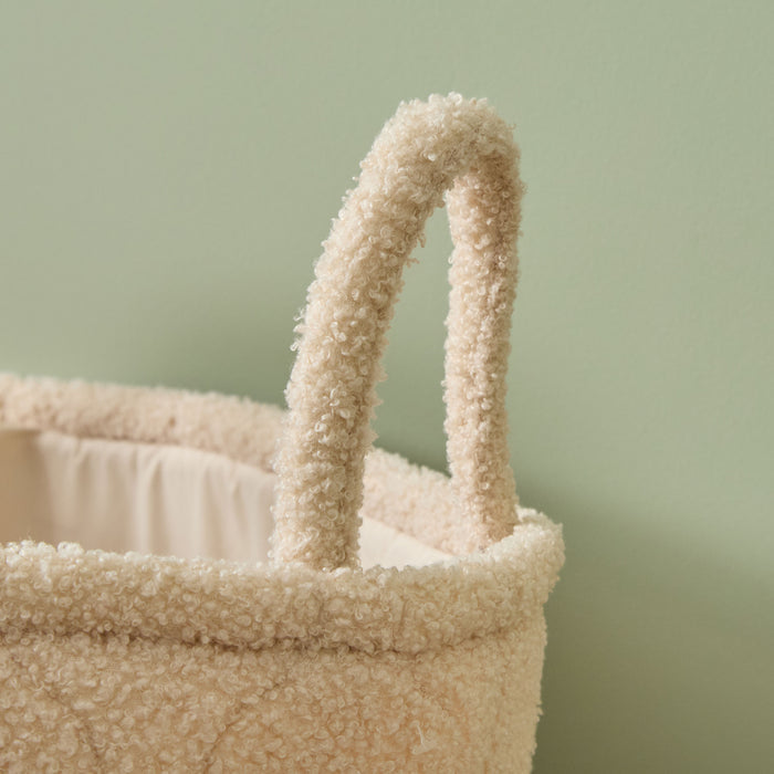 Personalised Teddy Face Caramel Borg Storage Bag