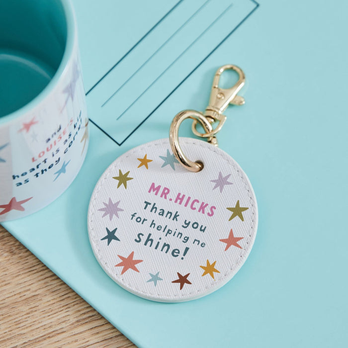 Personalised Thank You Teacher Round Keyring