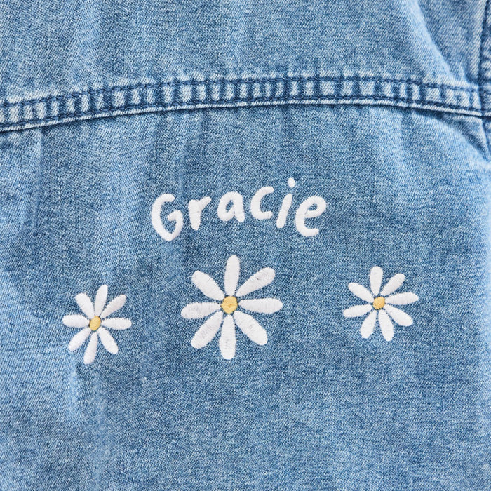 Personalised Three Daisy Denim Jacket