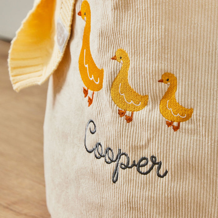 Personalised Three Ducks Ecru Storage Bag