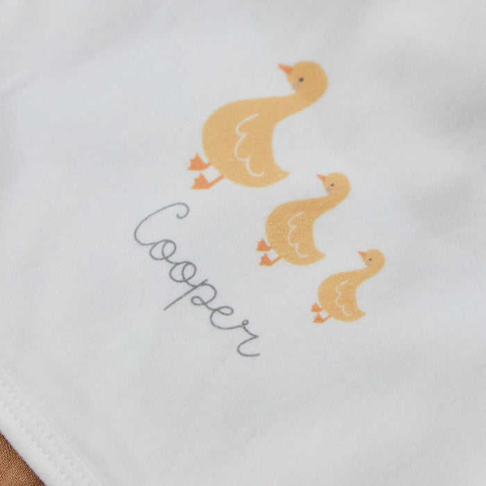Personalised Three Ducks White Bib