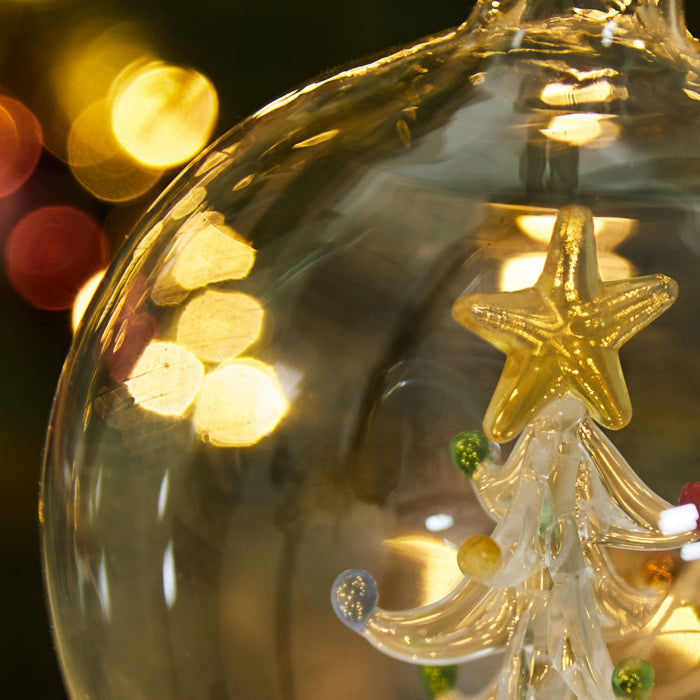Personalised Three Tree Christmas Tree Glass Bauble