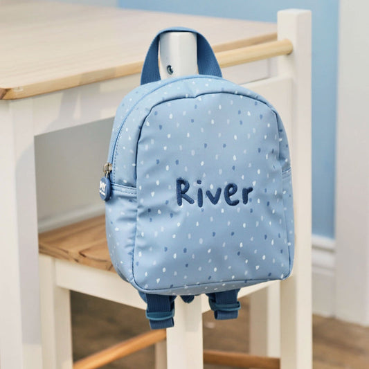Personalised Tiny Blue Backpack