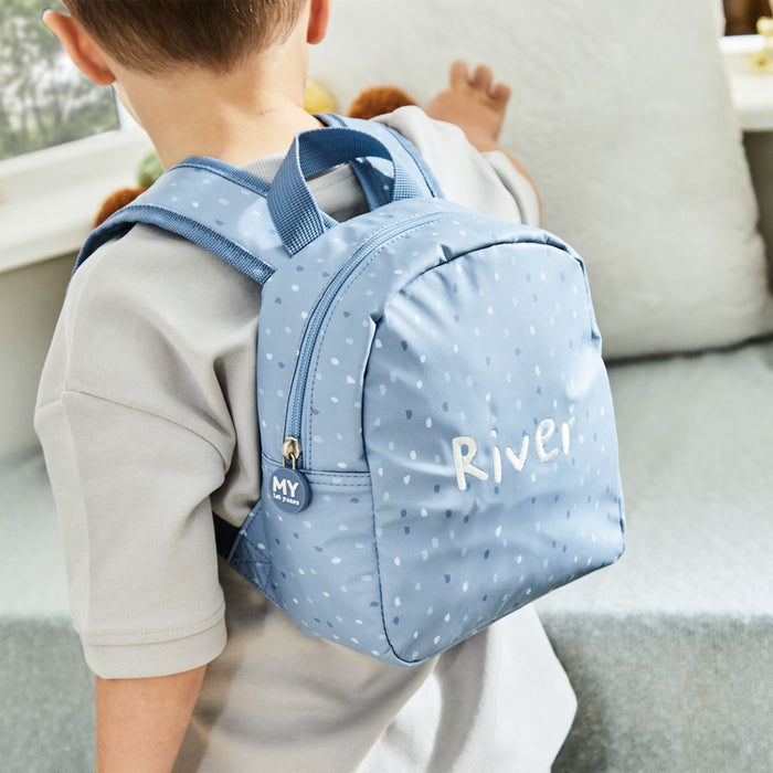 Personalised Tiny Blue Backpack