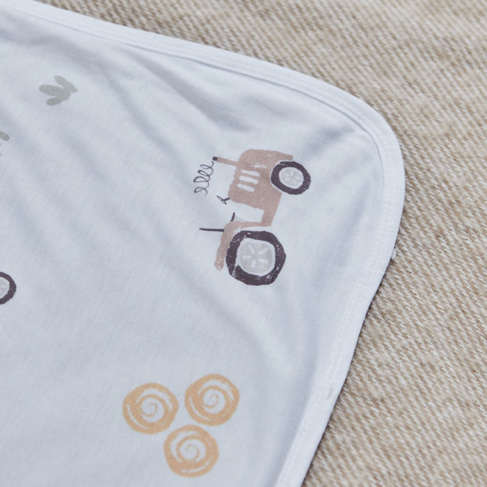 Personalised Tractor All-Over Print Jersey Blanket