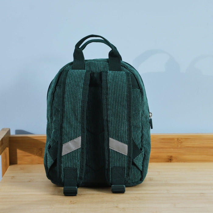 Personalised Transport Forest Green Cord Mini Backpack