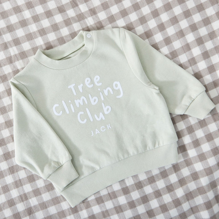 Personalised Tree Climbing Club Sage Sweatshirt