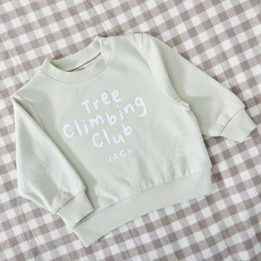 Personalised Tree Climbing Club Sage Sweatshirt
