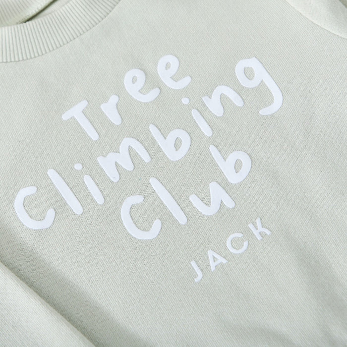 Personalised Tree Climbing Club Sage Sweatshirt