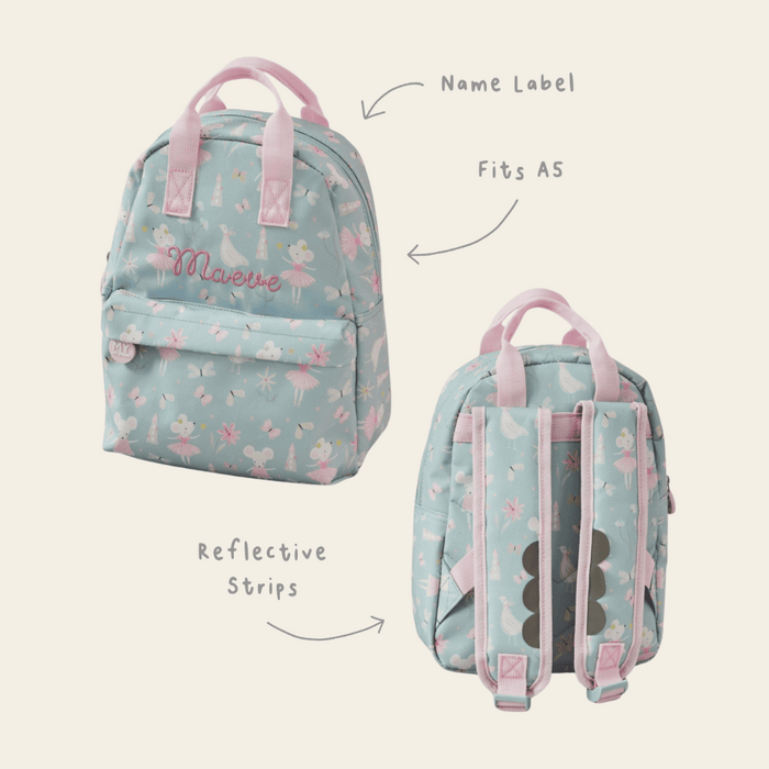Personalised Twinkle Tales Mouse Ballerina Mini Backpack