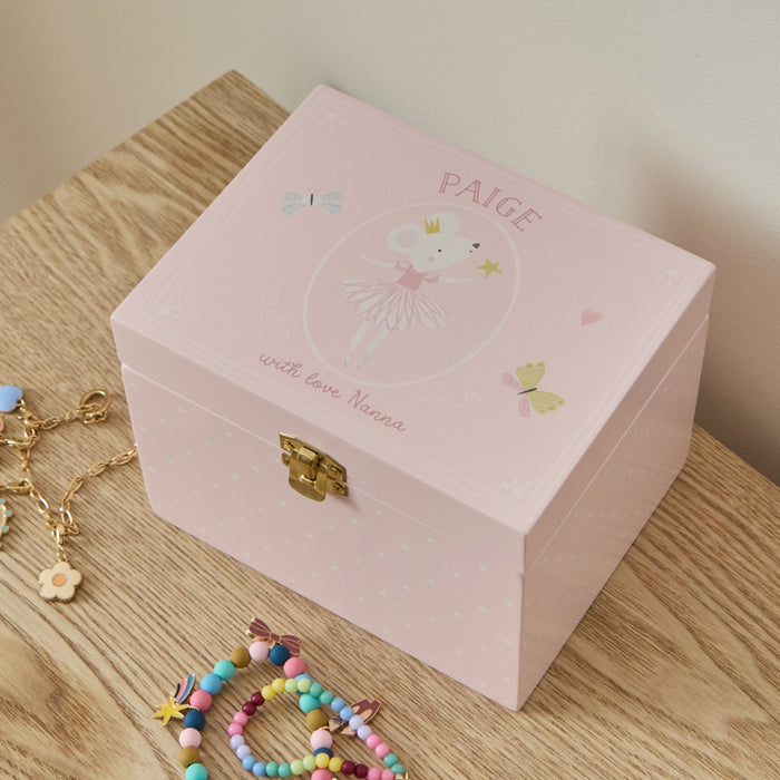 Personalised Twinkle Tales Pink Jewellery Box