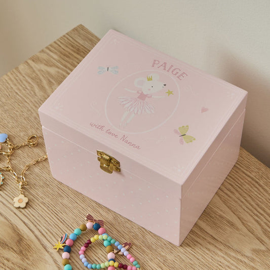 Personalised Twinkle Tales Pink Jewellery Box