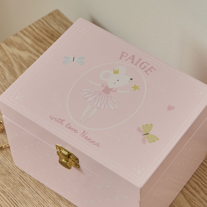 Personalised Twinkle Tales Pink Jewellery Box