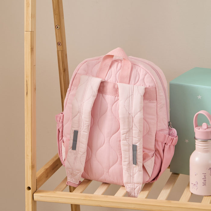 Personalised Twinkle Tales Pink Quilted Backpack