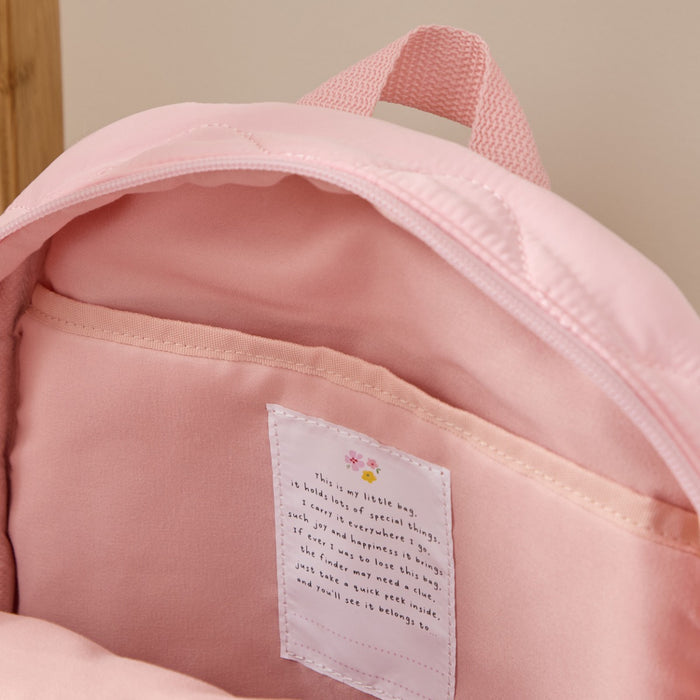 Personalised Twinkle Tales Pink Quilted Backpack