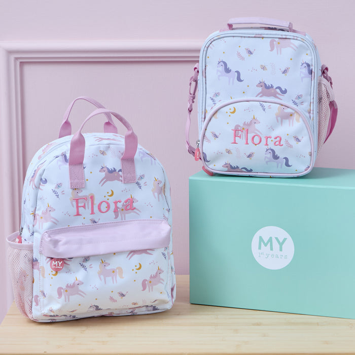 Personalised Unicorn Backpack & Lunchbag Set