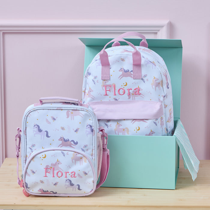 Personalised Unicorn Backpack & Lunchbag Set