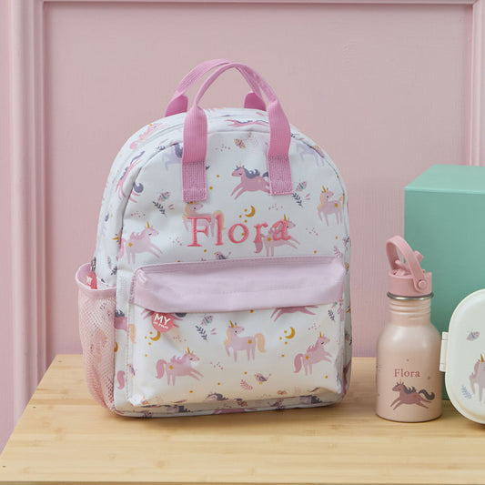 Personalised Unicorn Grab Medium Backpack