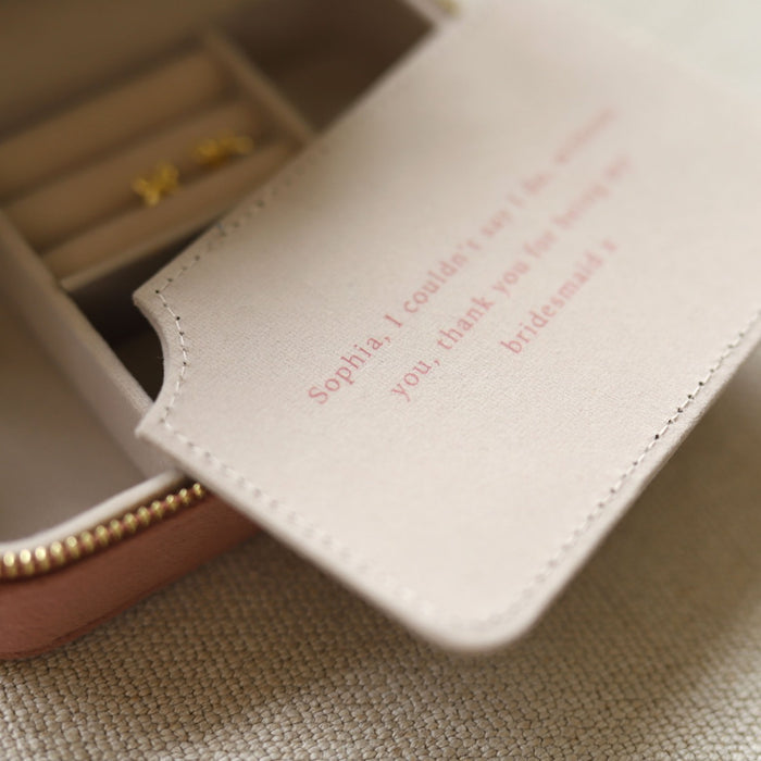 Personalised Velvet Jewellery Box in Dark Pink by Made Yours
