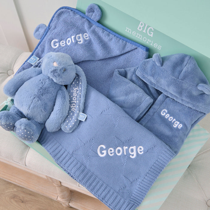Personalised Wave Blue Bedtime Essentials Gift Set