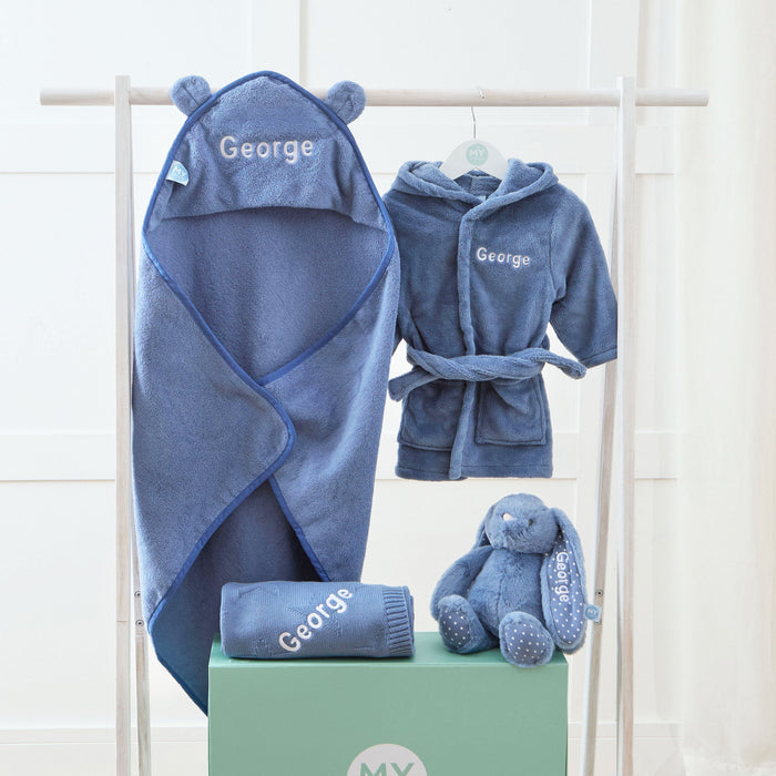 Personalised Wave Blue Bedtime Essentials Gift Set