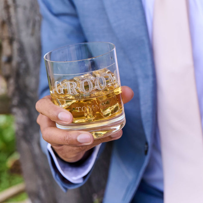 Personalised Wedding Groom Whiskey Tumbler